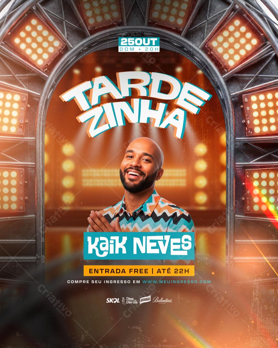 Flyer para Evento com Kaik Neves PSD Editável