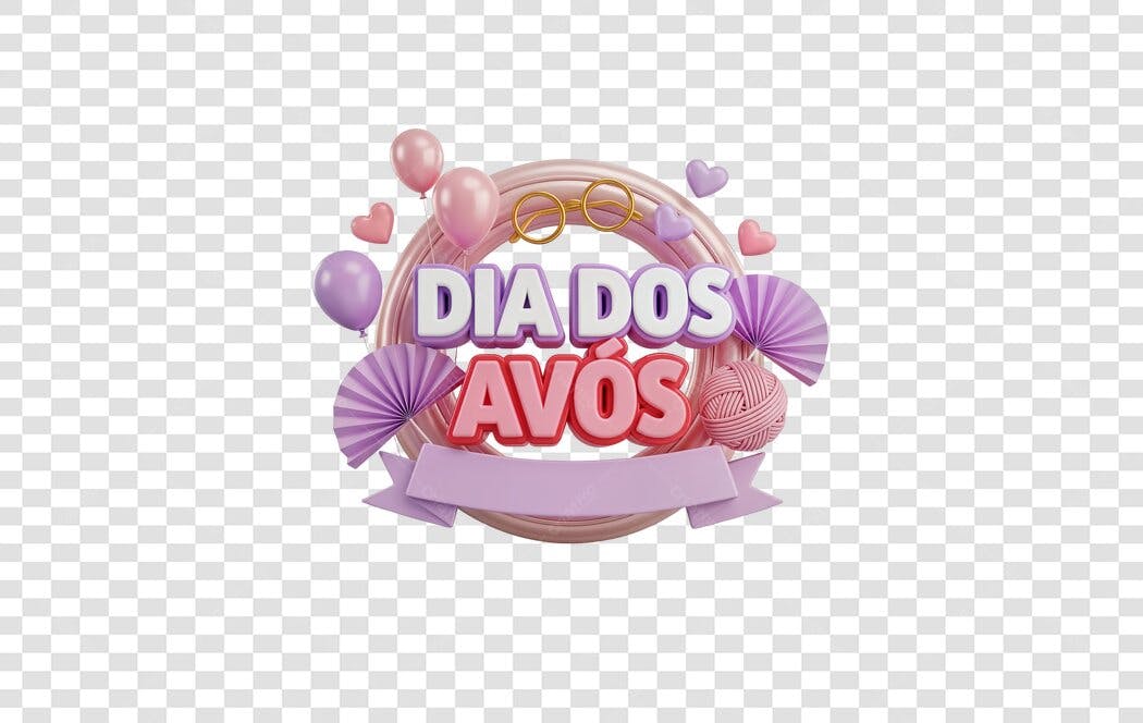 Banner Dia dos Avós PNG com fundo transparente