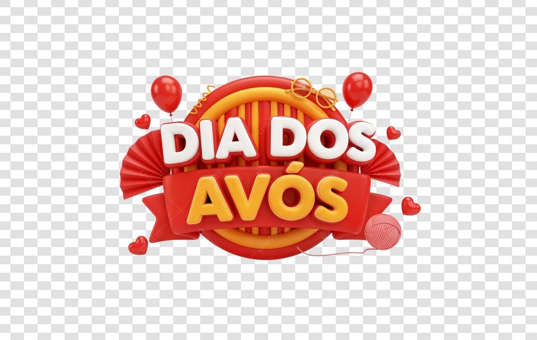 Banner Dia dos Avós PNG com fundo transparente