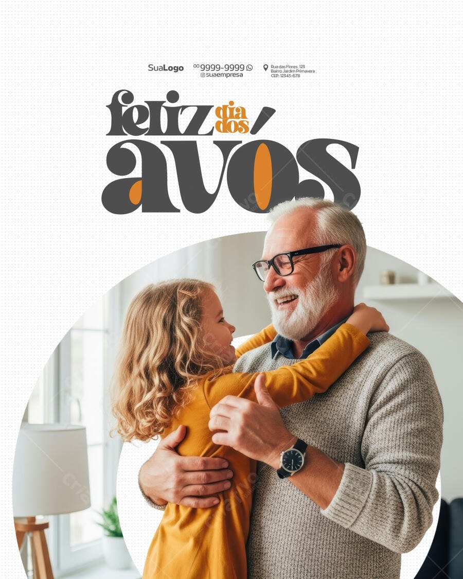 Post para o Dia dos Avós PSD Editável