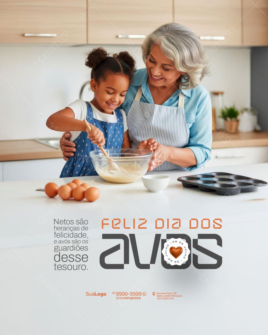Flyer Dia dos Avós PSD Editável