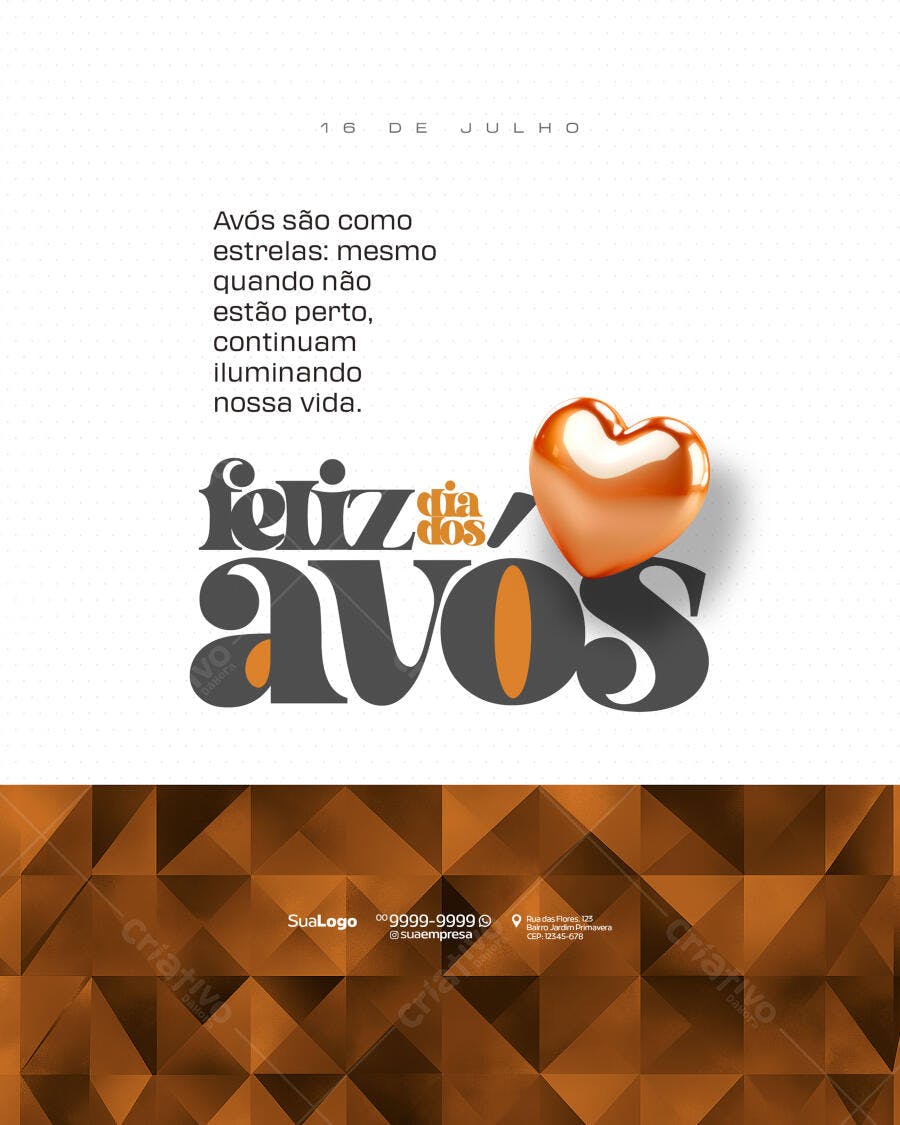 Flyer Dia dos Avós 16 de Julho PSD Editável