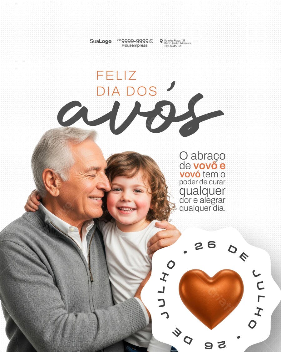 Flyer Dia dos Avós 26 de Julho PSD Editável