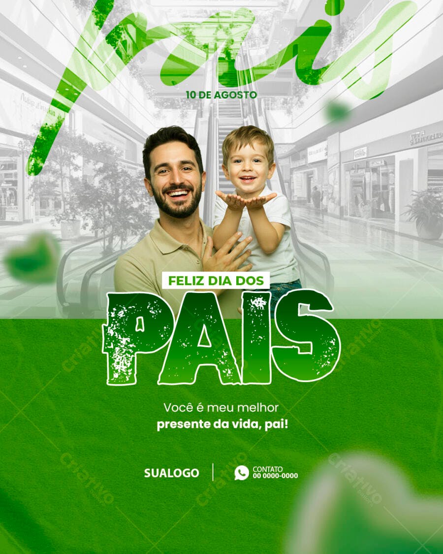 Flyer Dia dos Pais 10 de Agosto PSD Editável