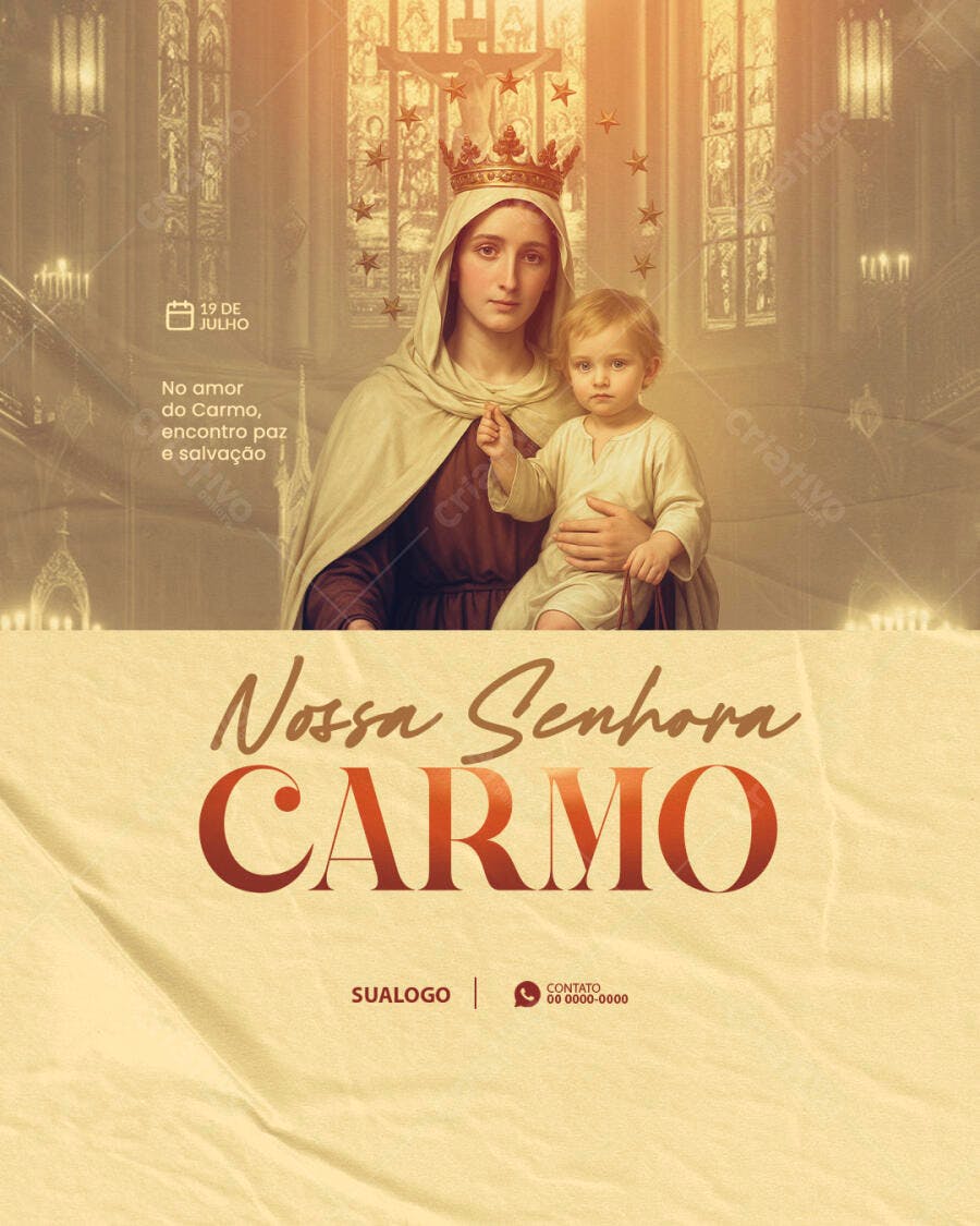 Flyer Nossa Senhora do Carmo 19 de Julho PSD Editável