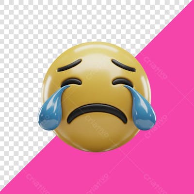 3D emoji triste metálico png transparente