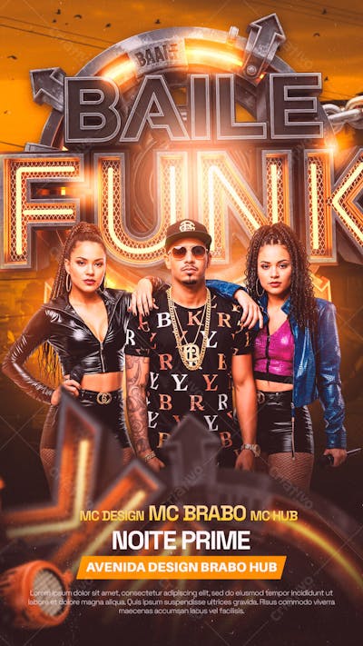 Flyer de Evento Noite Prime Baile Funk Story
