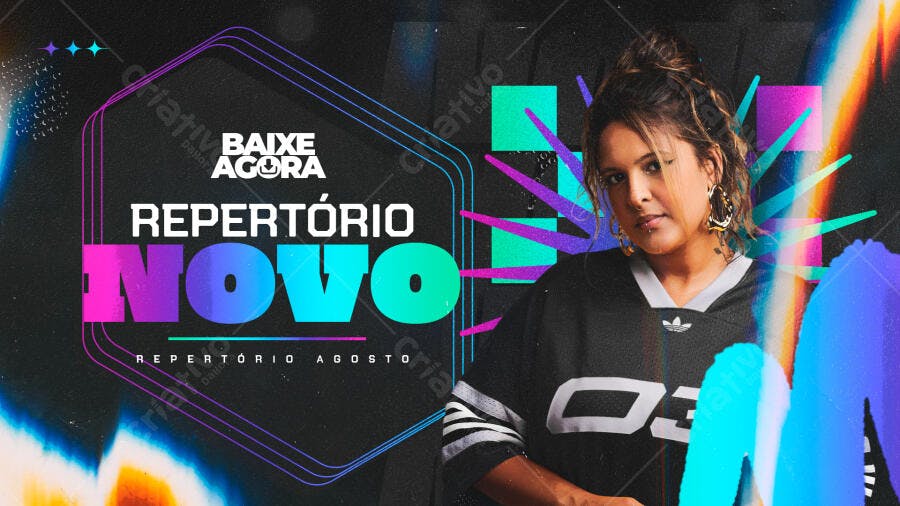Banner Agosto Música Nova PSD Editável
