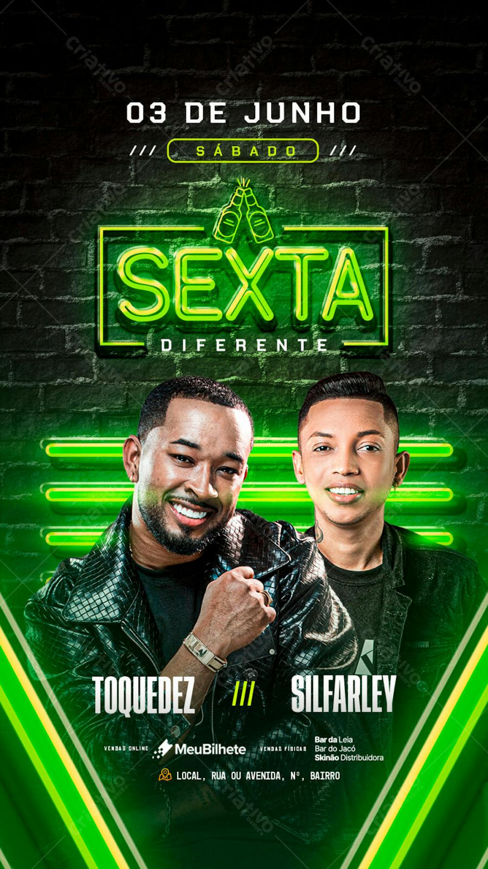 FLYER EVENTO SEXTA DIFERENTE STORY PSD EDITÁVEL