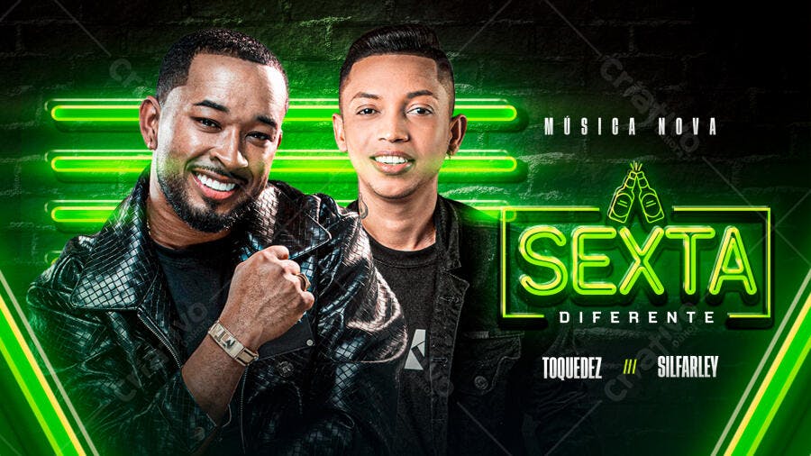 Flyer Festa com Toquedez e Silfarley PSD Editável