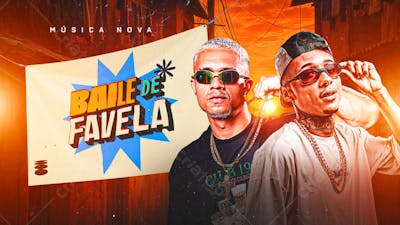 FLYER THUMB BAILE DE FAVELA CAPA CD BANNER YOUTUBE PSD EDITÁVEL