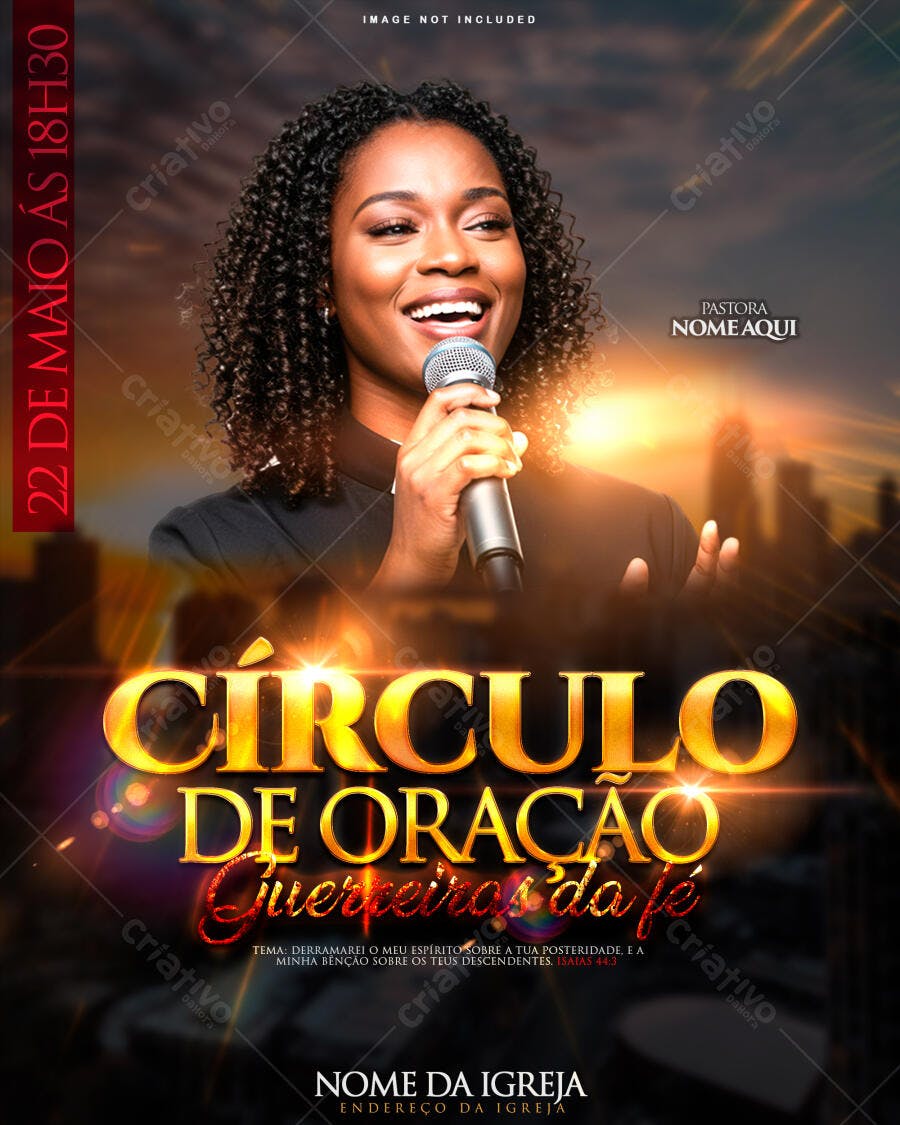 Flyer para Circulo de Oração PSD Editável