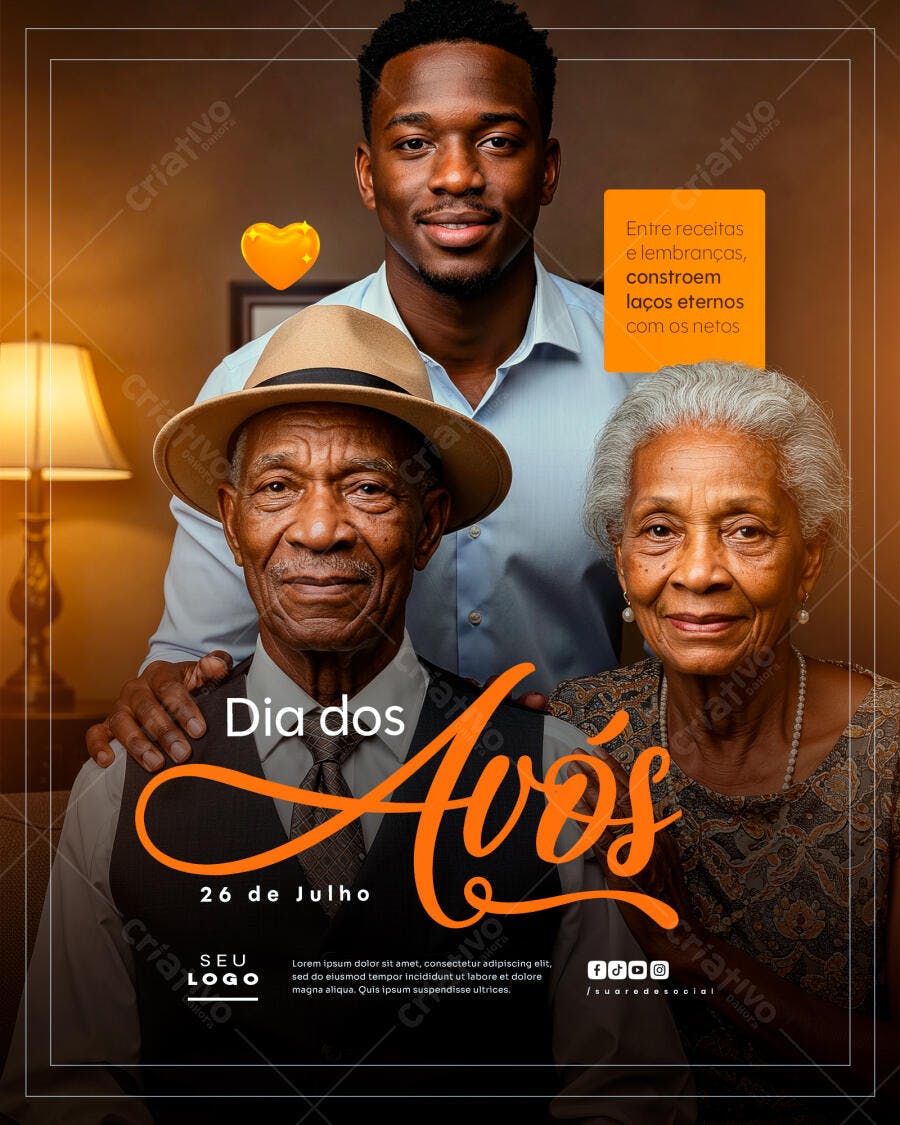 Flyer Dia dos Avós 26 de Julho PSD Editável