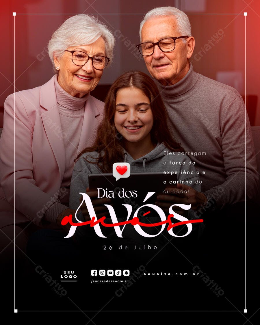 Flyer Dia dos Avós PSD Editável