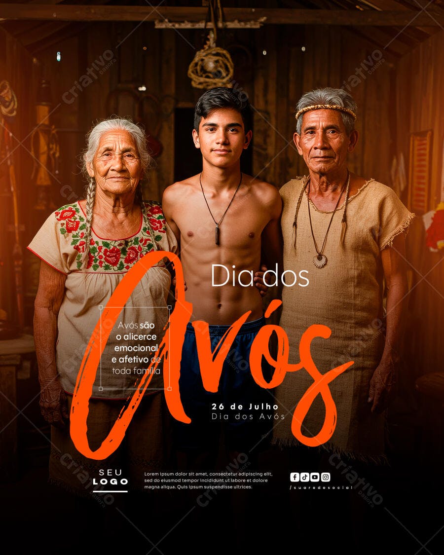 Flyer Dia dos Avós 26 de Julho PSD Editável