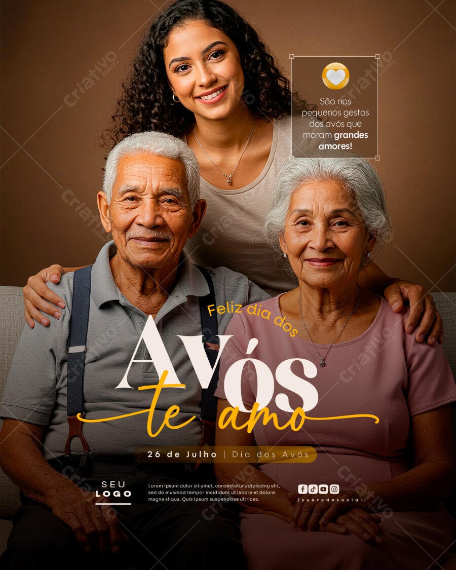 Flyer Dia dos Avós PSD Editável