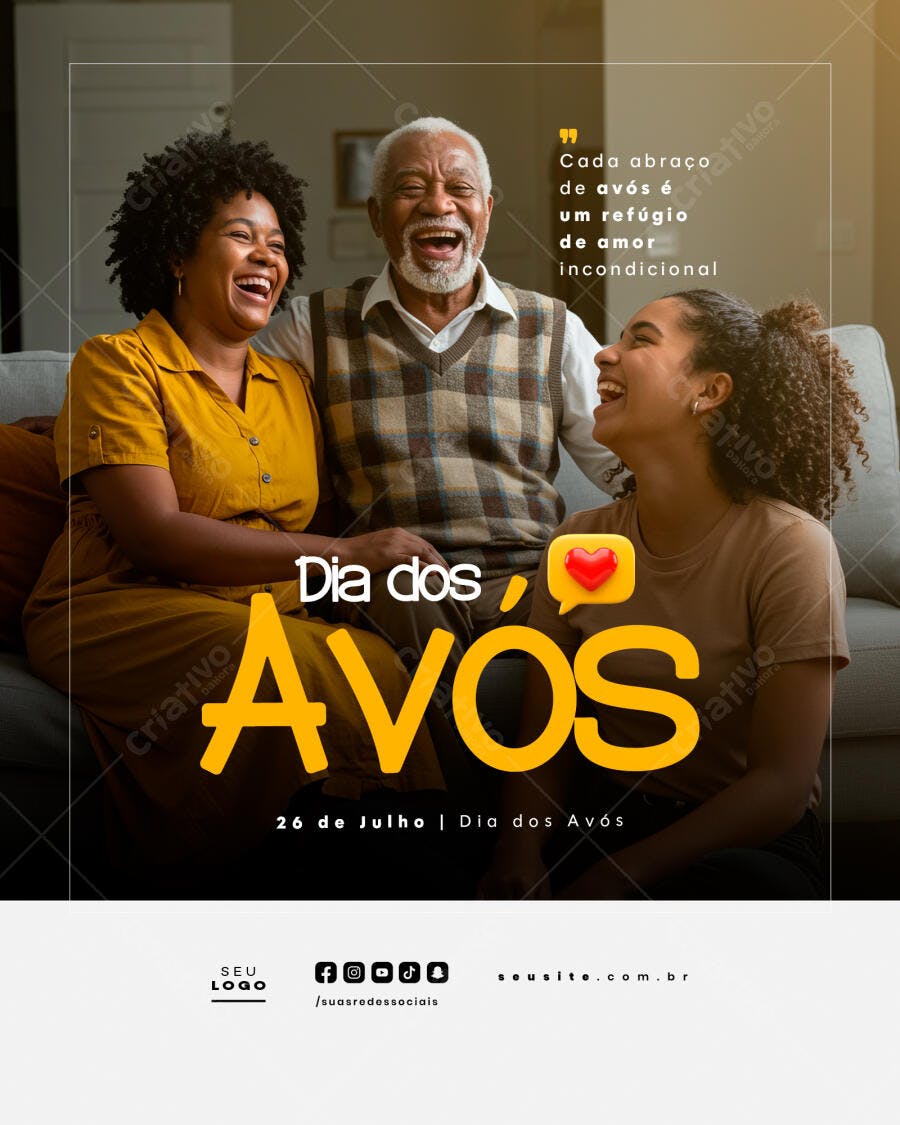 Post para o Dia dos Avós PSD Editável