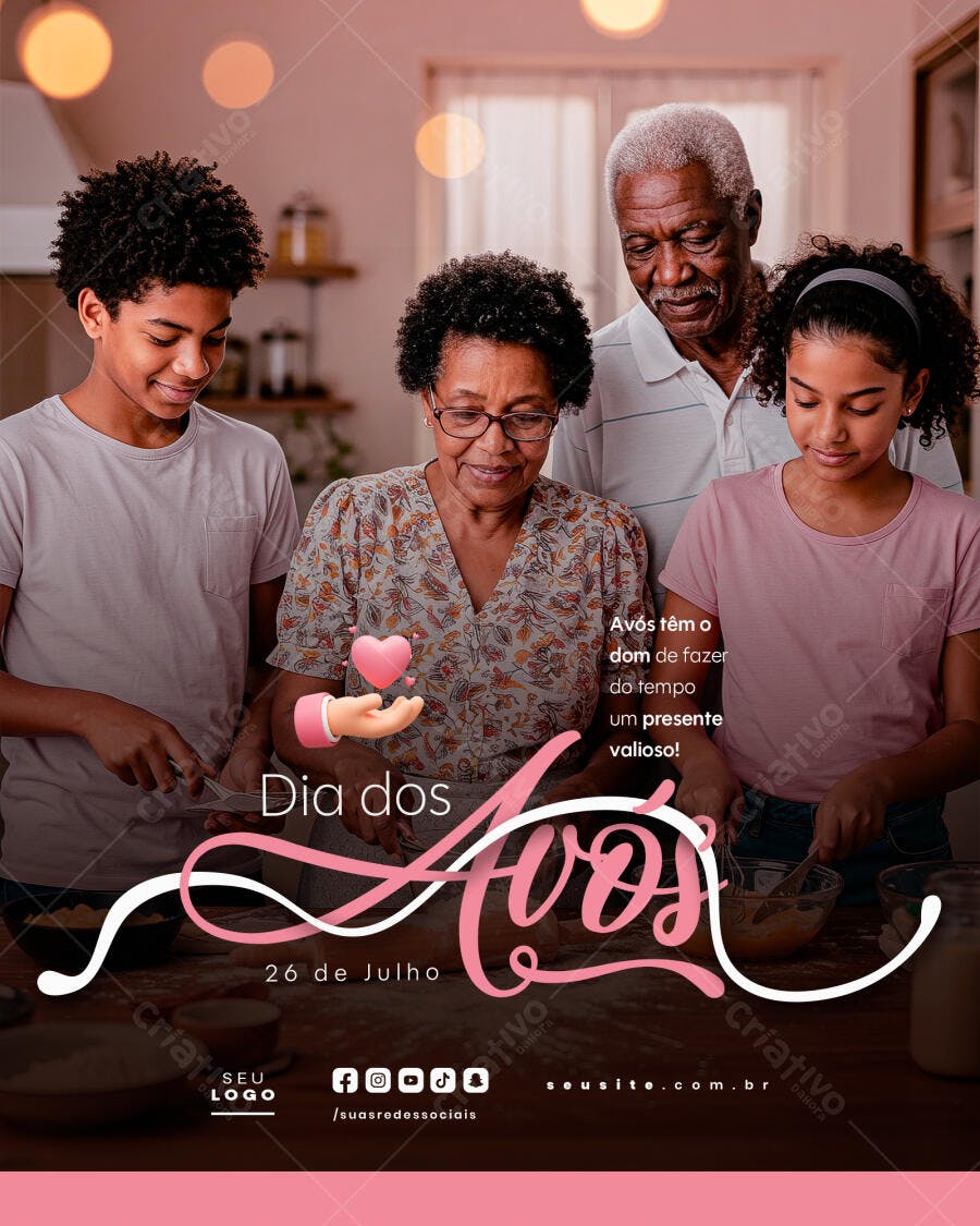 Flyer para o Dia dos Avós PSD Editável