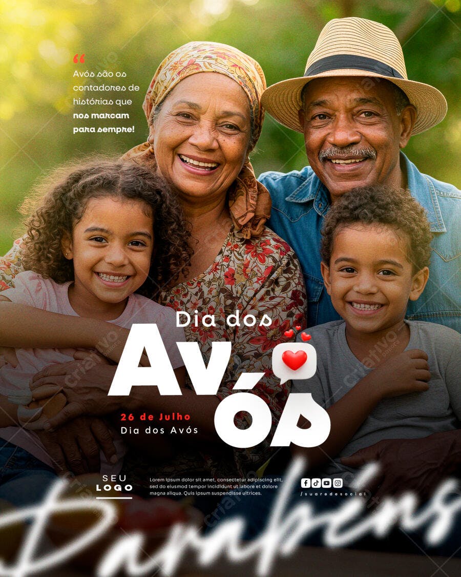 Flyer Dia dos Avós 26 de Julho PSD Editável