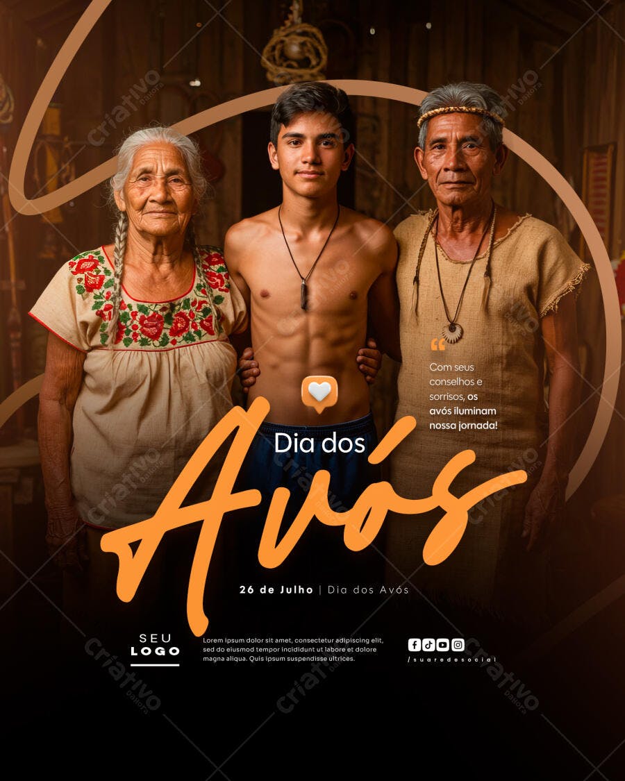 Flyer Dia dos Avós PSD Editável