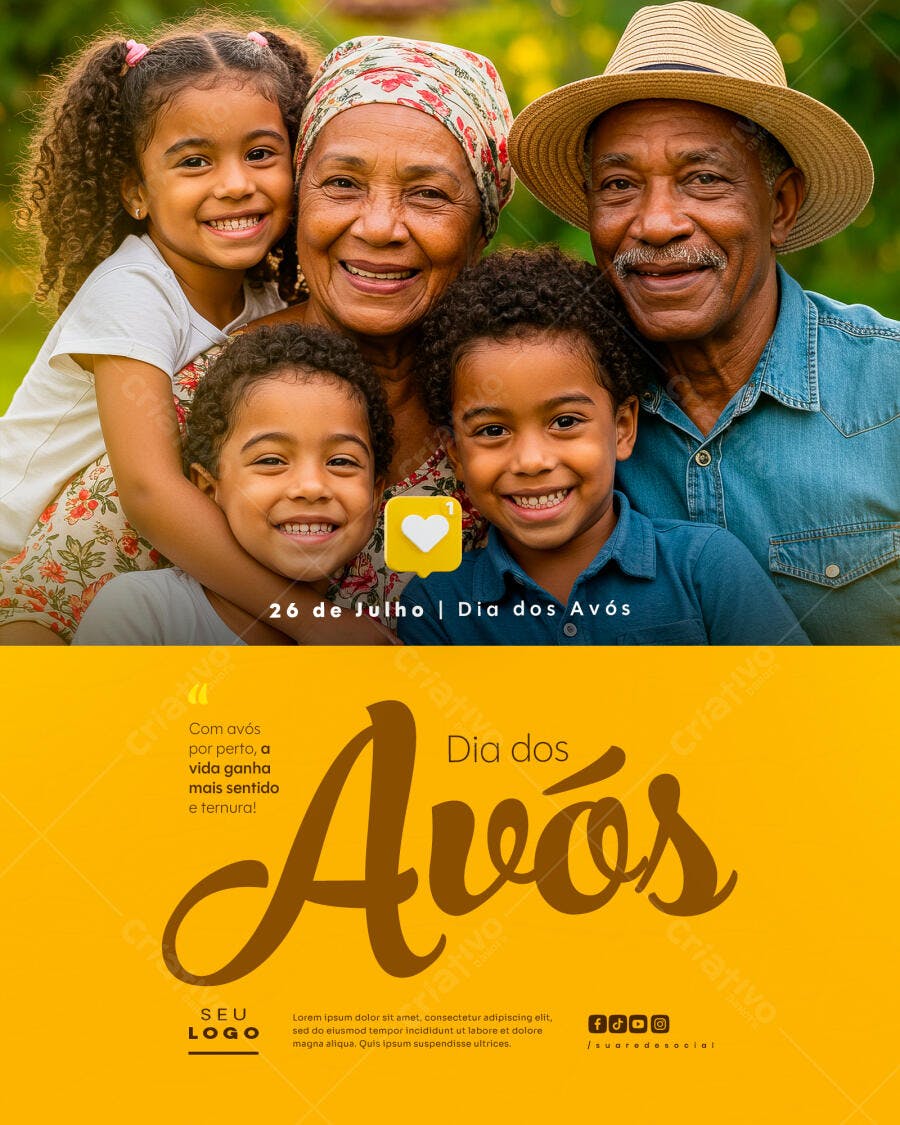 Flyer Dia dos Avós 26 de Julho PSD Editável