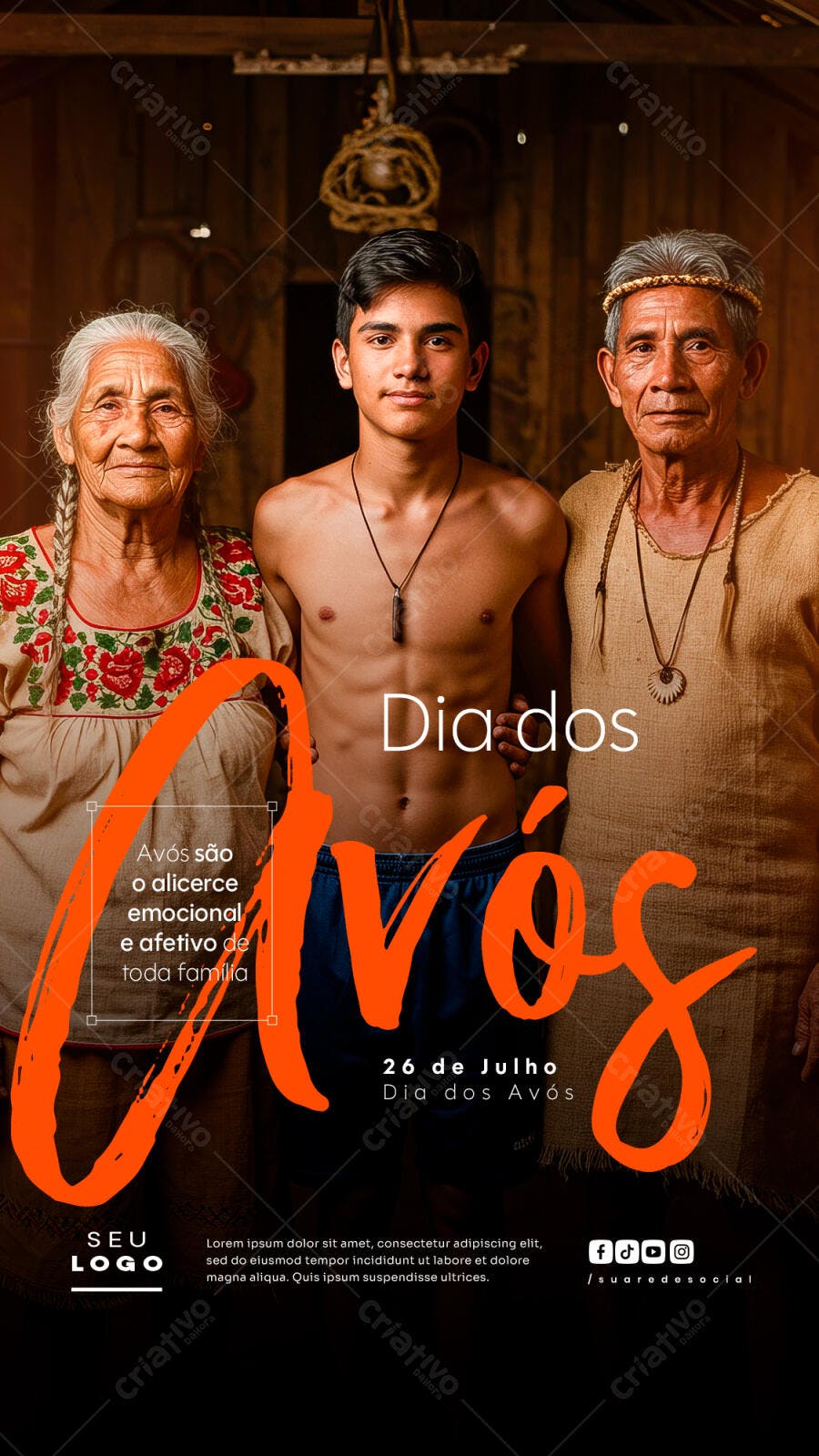Flyer Dia dos Avós PSD Editável
