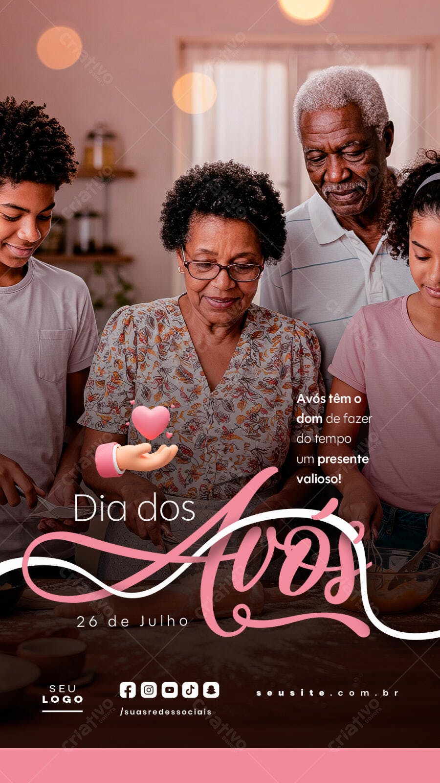 Flyer Dia dos Avós 26 de Julho PSD Editável