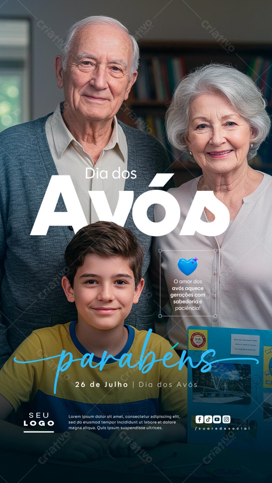 Flyer Dia dos Avós PSD Editável