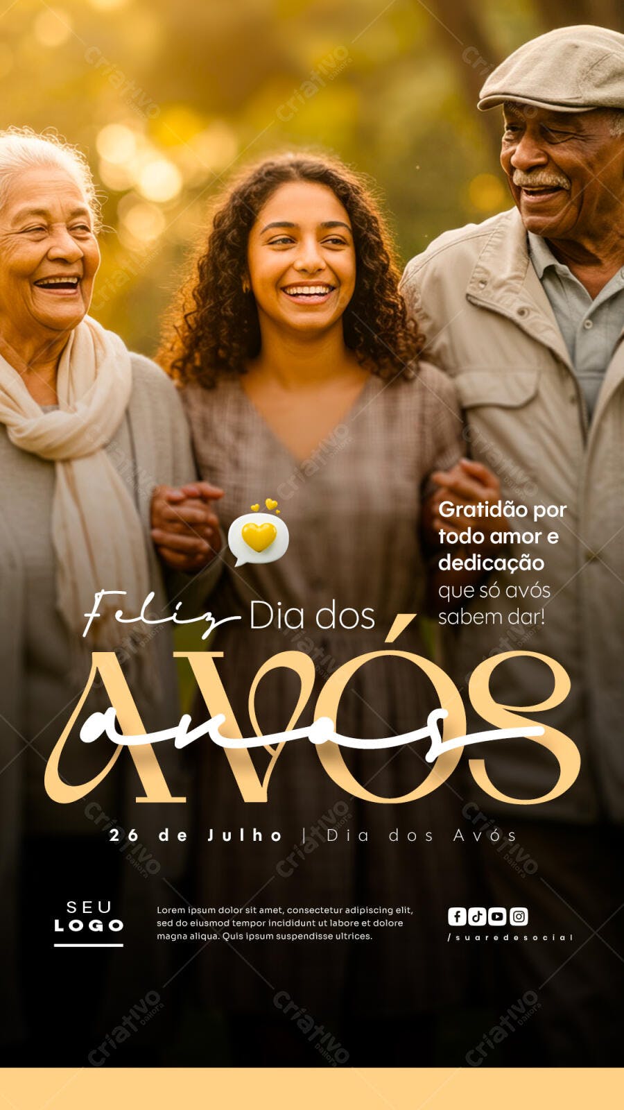 Flyer Dia dos Avós 26 de Julho PSD Editável