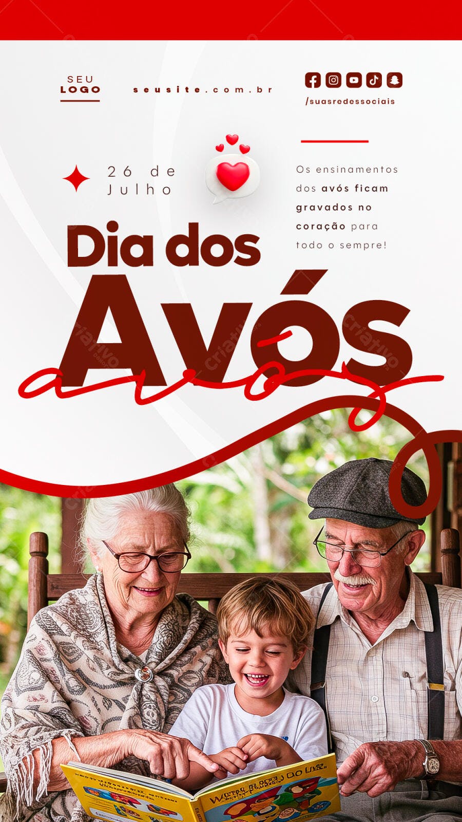 Flyer Dia dos Avós 26 de Julho PSD Editável