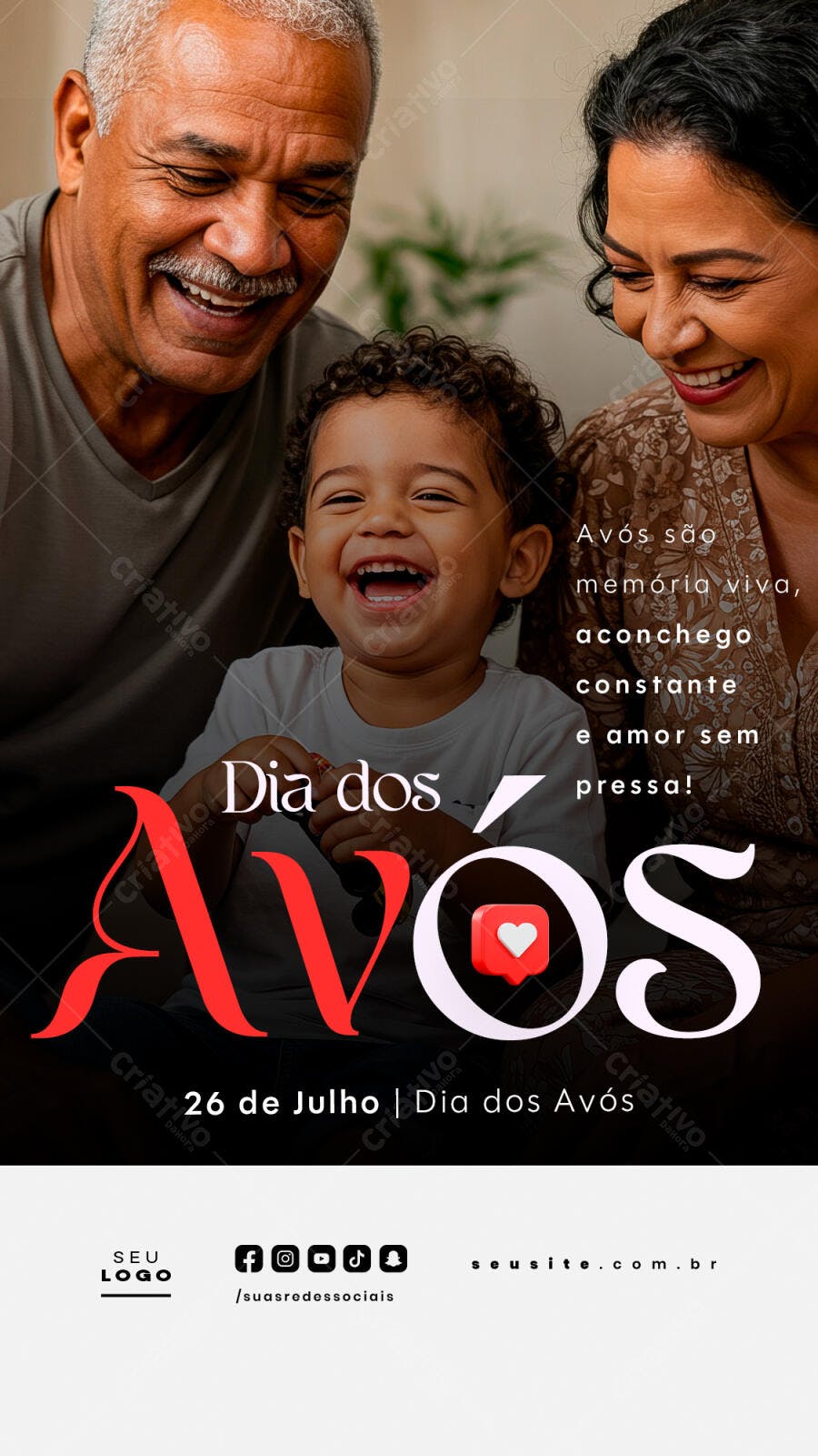 Flyer para o Dia dos Avós PSD Editável