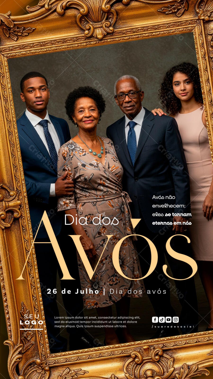 Flyer Dia dos Avós 26 de Julho PSD Editável