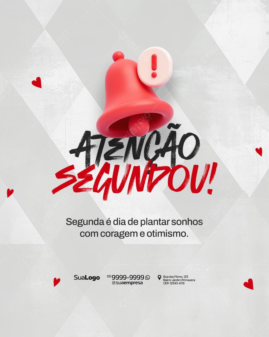 Post para Redes Sociais Motivacional Segunda-feira PSD Editável
