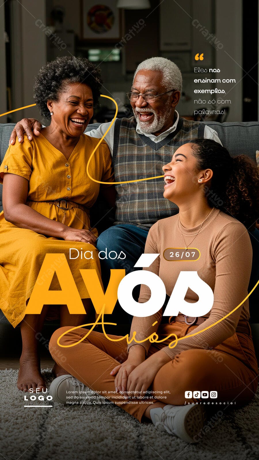 Flyer Dia dos Avós 26 de Julho PSD Editável