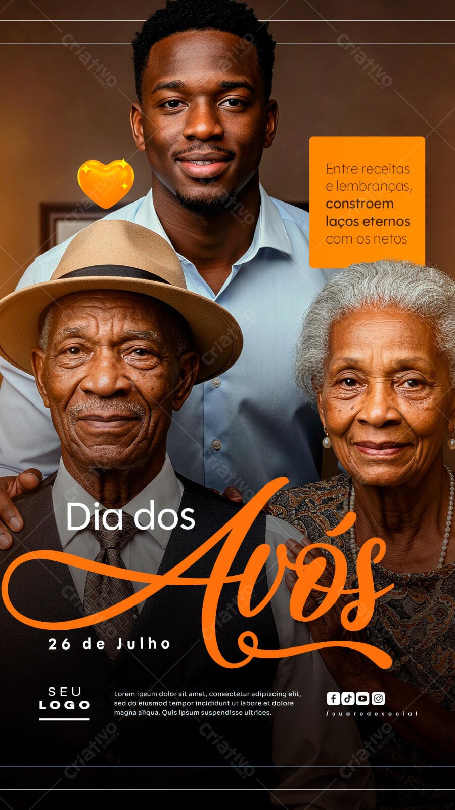 Flyer Dia dos Avós 26 de Julho PSD Editável