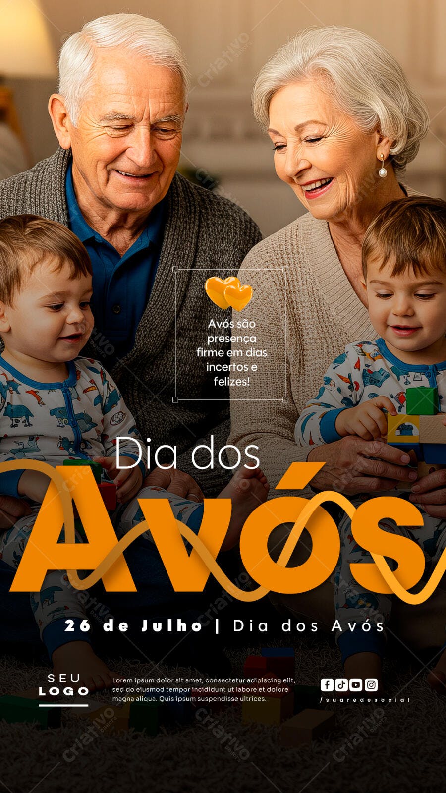 Flyer Dia dos Avós 26 de Julho PSD Editável