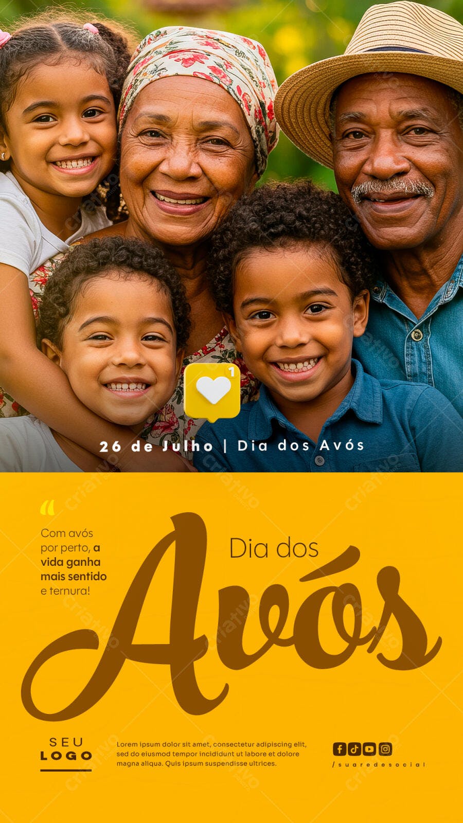 Flyer Dia dos Avós 26 de Julho PSD Editável