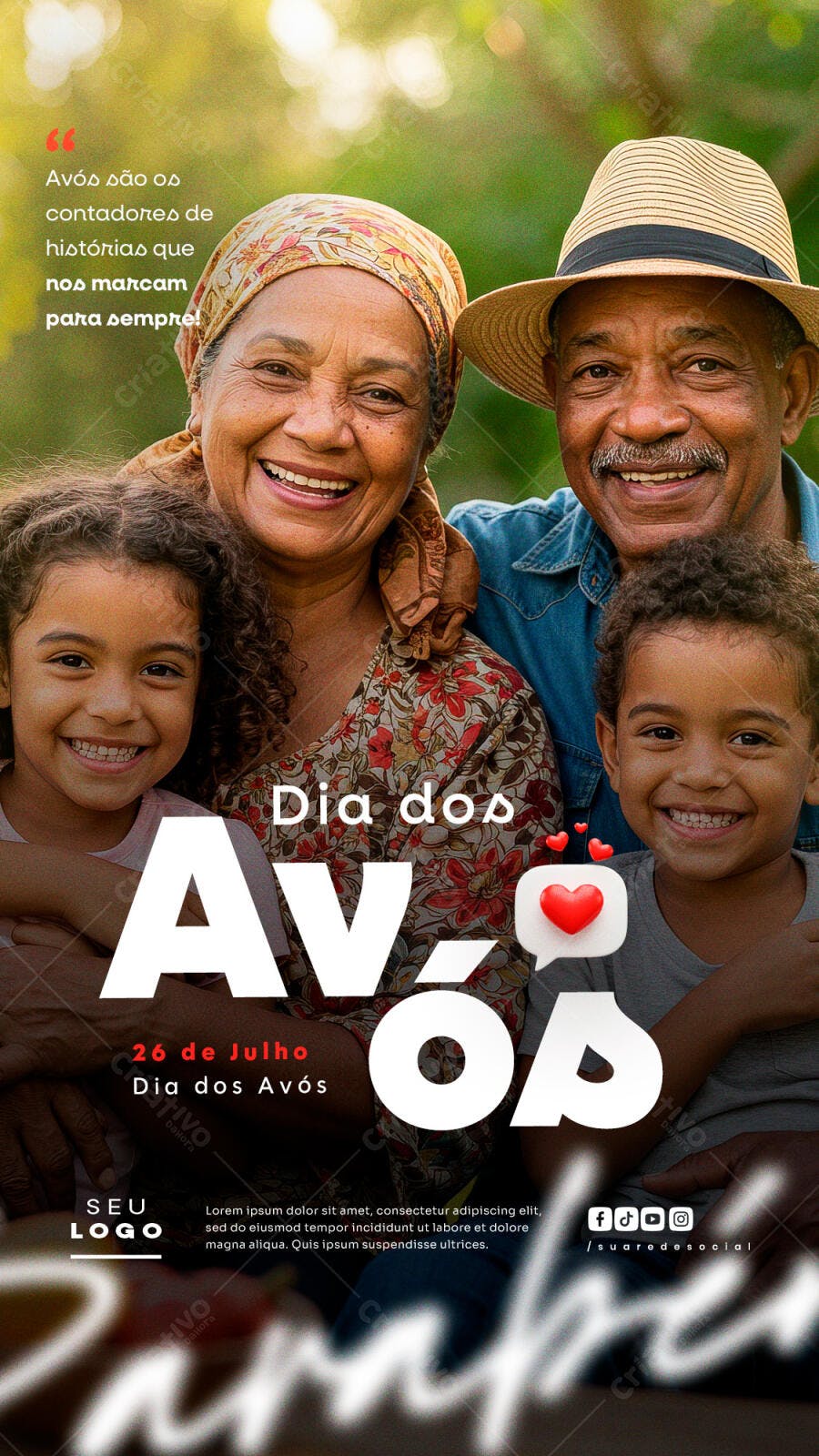 Flyer Dia dos Avós 26 de Julho PSD Editável