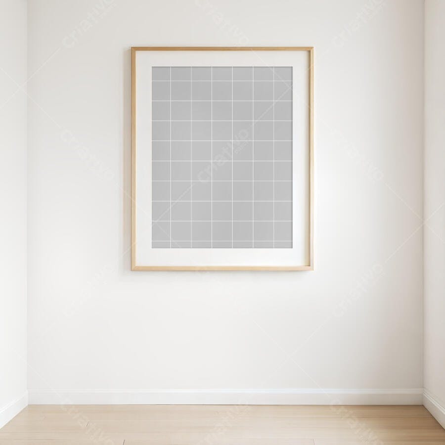 Mockup Quadro Minimalista em Parede Clara