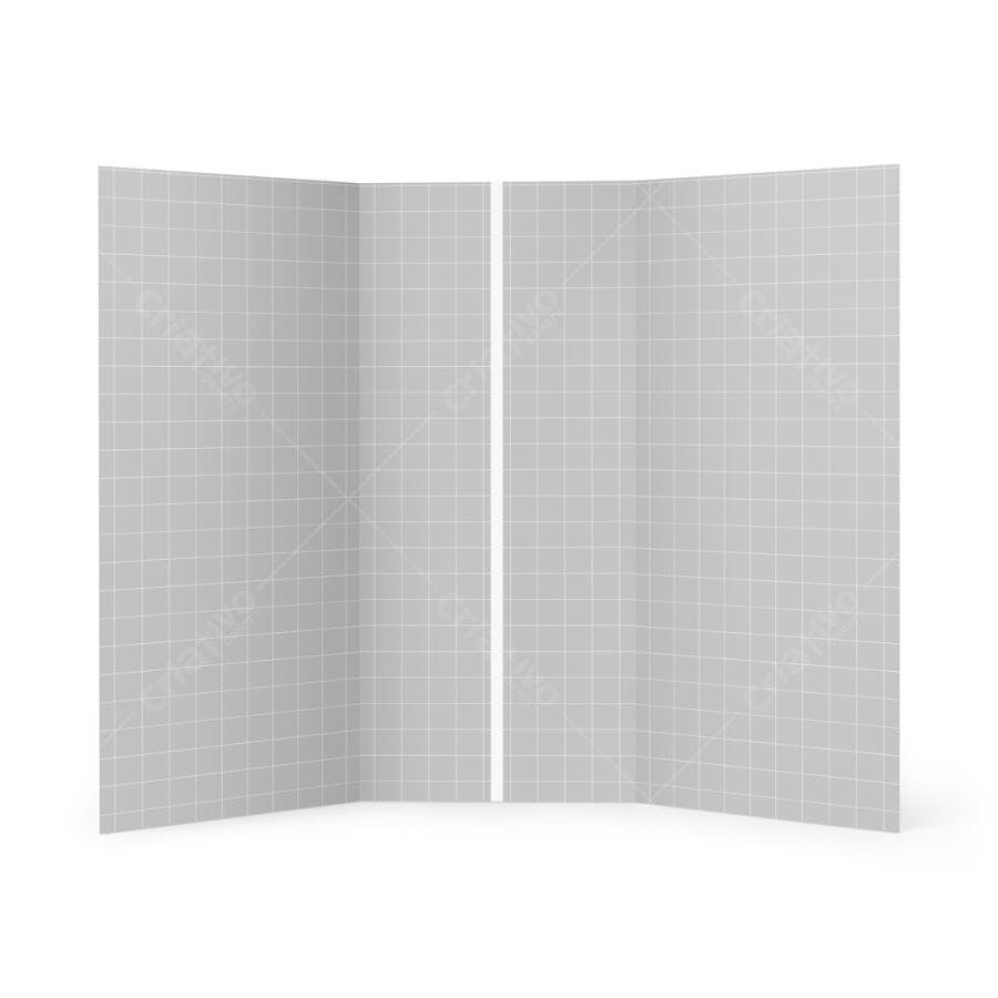 Mockup Tri-Fold Brochura Cinza - Design Minimalista