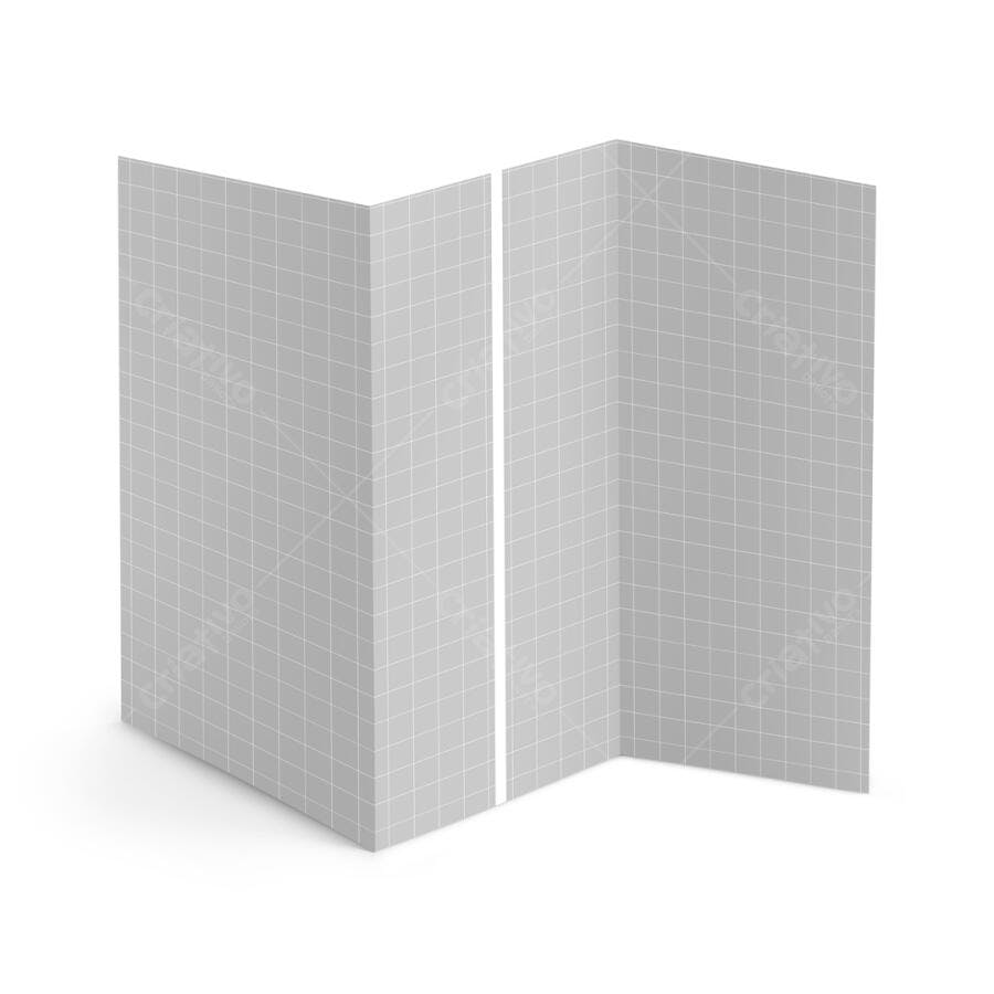 Mockup de Folheto Tri-Fold Cinza Claro - Design Minimalista