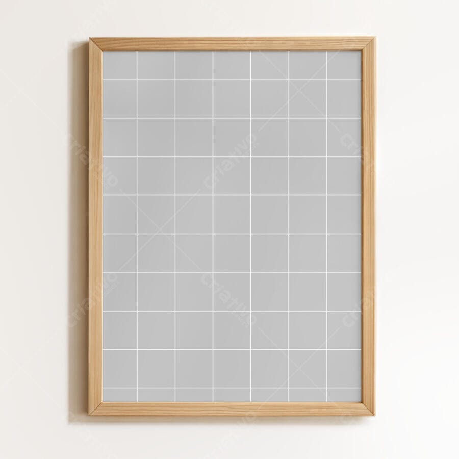 Mockup Quadro Minimalista Bege em Parede Branca