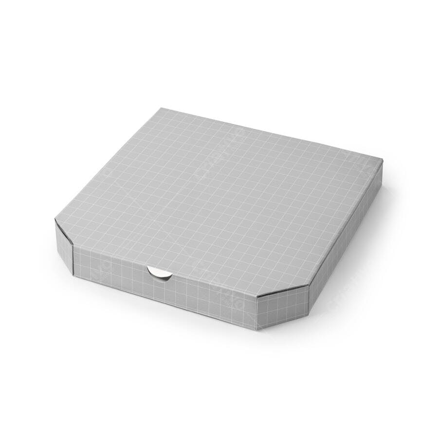 Mockup Caixa de Pizza: Design Minimalista em Cinza