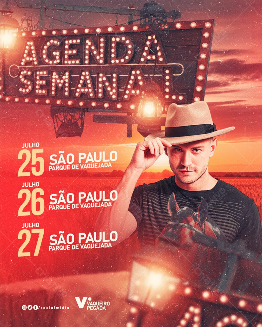 Flyer Evento Vaquejada São Paulo PSD Editável
