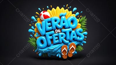 SELO 3D TEMA VERÃO DE OFERTA PNG