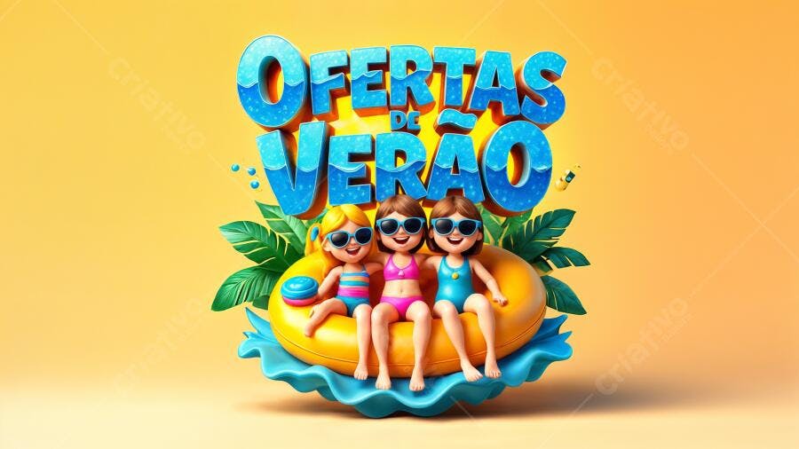 Banner Verão Ofertas PNG com fundo transparente