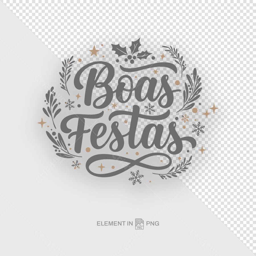 Arte Natalina Boas Festas PSD Editável