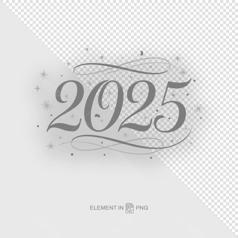 Arte para Ano Novo 2025 PSD Editável