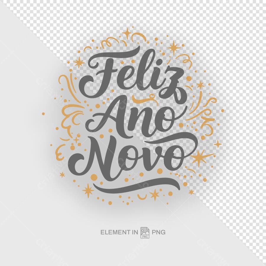 Arte Feliz Ano Novo PSD Editável
