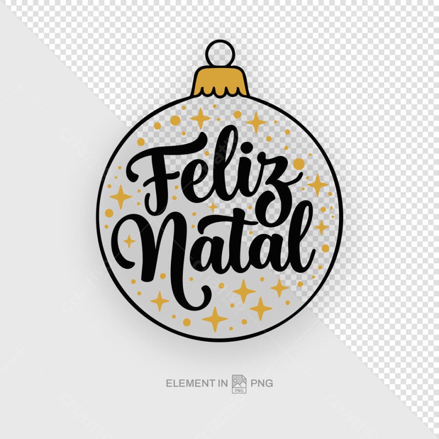 Enfeite de Natal Feliz Natal PSD Editável
